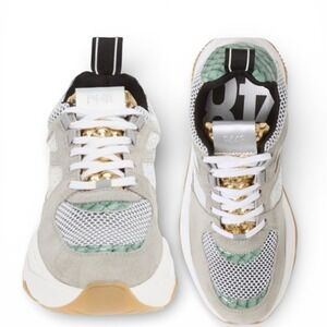 P448 Women's Luke Chunky Sneakers In Gold Bubble Size 38, US 7.5